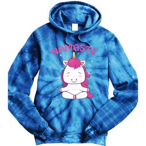 Unicorn Yoga Gift Magical Unicorns Sukhasana Namaste Gift Tie Dye Hoodie