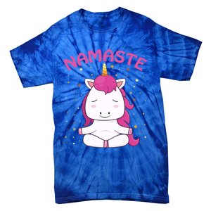 Unicorn Yoga Gift Magical Unicorns Sukhasana Namaste Gift Tie-Dye T-Shirt