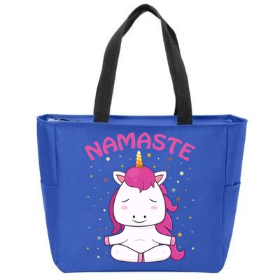 Unicorn Yoga Gift Magical Unicorns Sukhasana Namaste Gift Zip Tote Bag