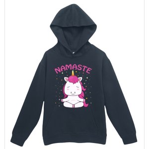 Unicorn Yoga Gift Magical Unicorns Sukhasana Namaste Gift Urban Pullover Hoodie