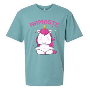 Unicorn Yoga Gift Magical Unicorns Sukhasana Namaste Gift Sueded Cloud Jersey T-Shirt