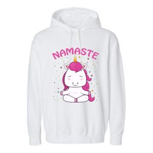 Unicorn Yoga Gift Magical Unicorns Sukhasana Namaste Gift Garment-Dyed Fleece Hoodie