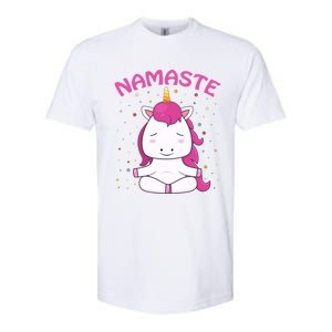 Unicorn Yoga Gift Magical Unicorns Sukhasana Namaste Gift Softstyle CVC T-Shirt