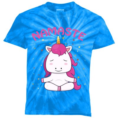 Unicorn Yoga Gift Magical Unicorns Sukhasana Namaste Funny Gift Kids Tie-Dye T-Shirt