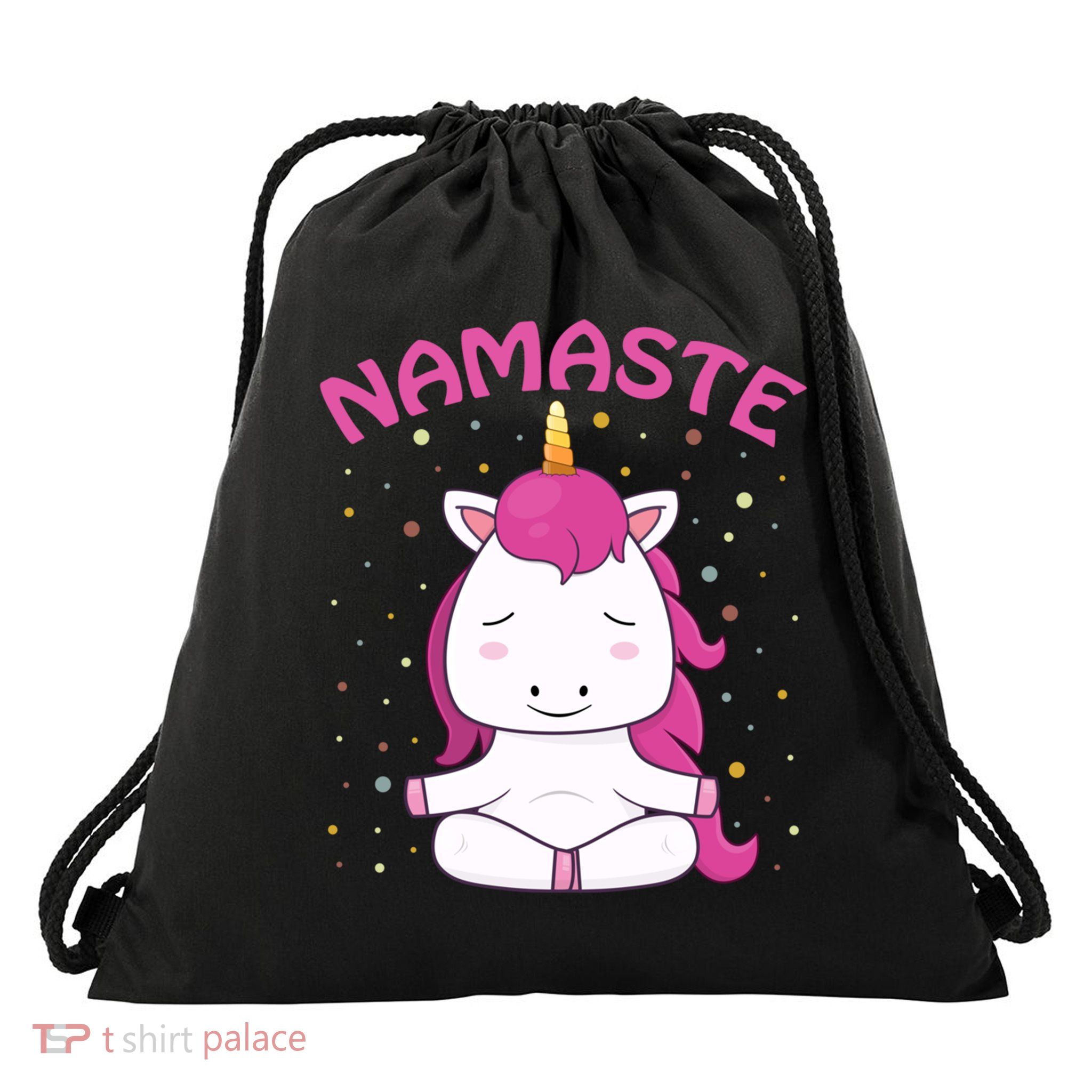 Unicorn Yoga Gift Magical Unicorns Sukhasana Namaste Gift Drawstring Bag