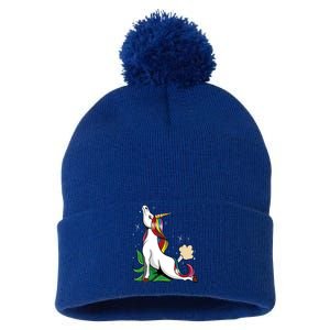 Unicorn Yoga Inhale Exhale Cobra Pose Farting Magical Yogi Gift Pom Pom 12in Knit Beanie