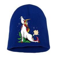 Unicorn Yoga Inhale Exhale Cobra Pose Farting Magical Yogi Gift Short Acrylic Beanie