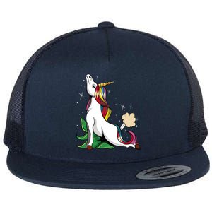 Unicorn Yoga Inhale Exhale Cobra Pose Farting Magical Yogi Gift Flat Bill Trucker Hat