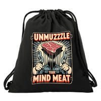 Unmuzzle Your Mind Meat Drawstring Bag
