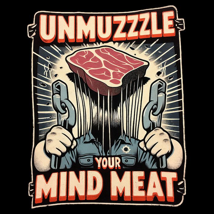 Unmuzzle Your Mind Meat Drawstring Bag