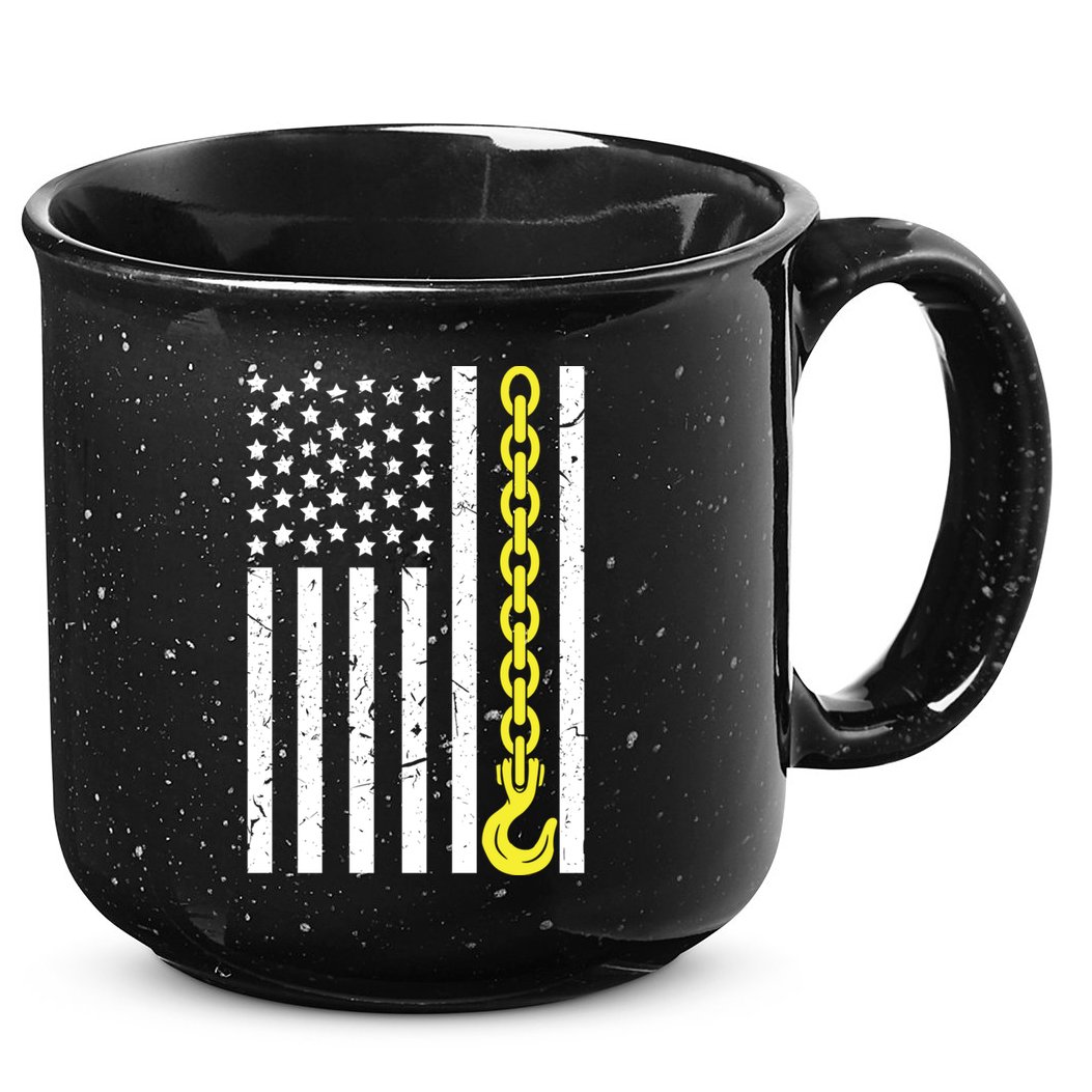 Usa Yellow Thin Line Hook Tow Truck American Driver Great Gift 15oz Campfire Ceramic Mug