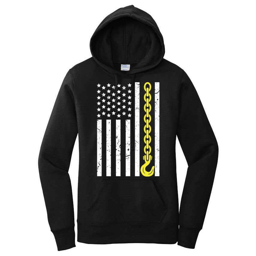 Usa Yellow Thin Line Hook Tow Truck American Driver Great Gift Women's Pullover Hoodie