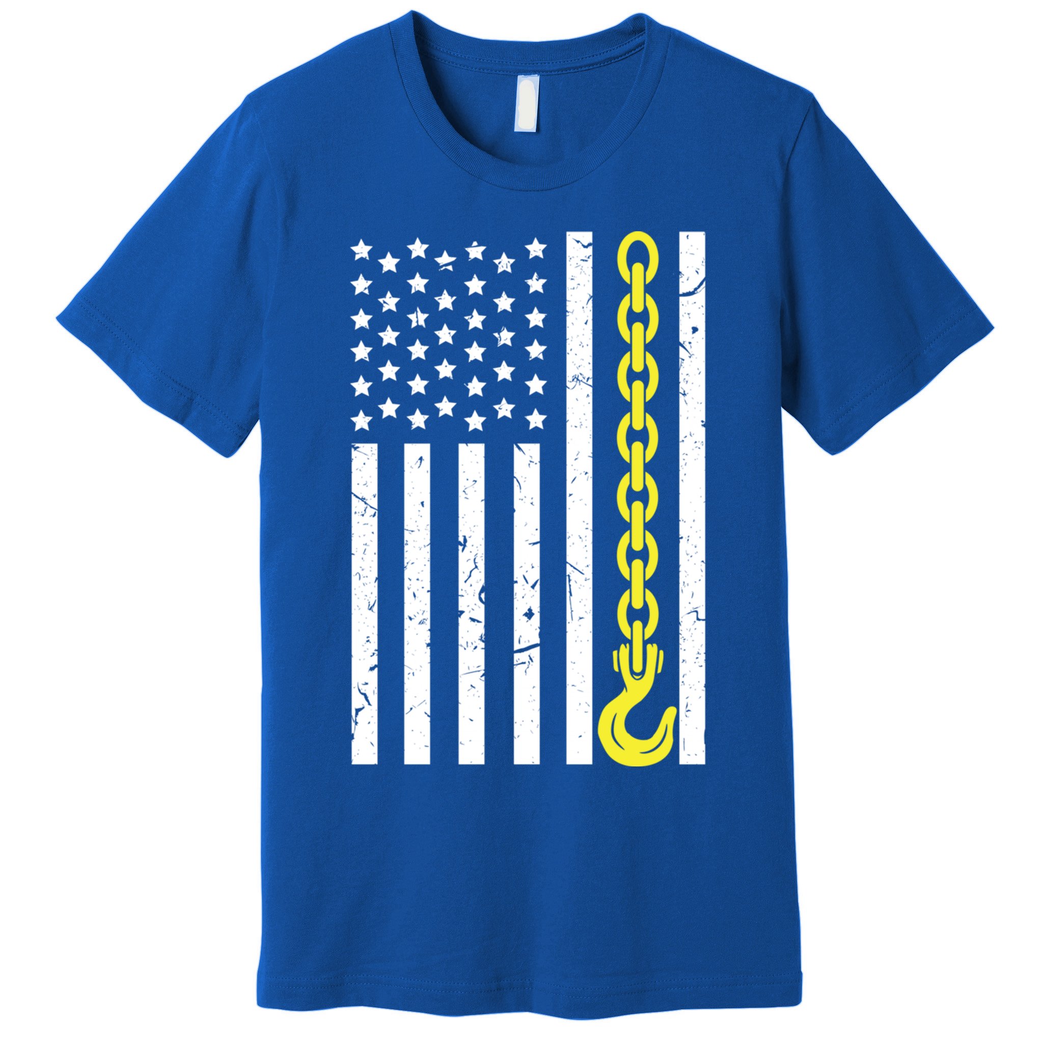Usa Yellow Thin Line Hook Tow Truck American Driver Great Gift Premium T-Shirt