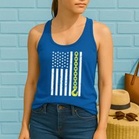 Usa Yellow Thin Line Hook Tow Truck American Driver Great Gift Womens Tank Top