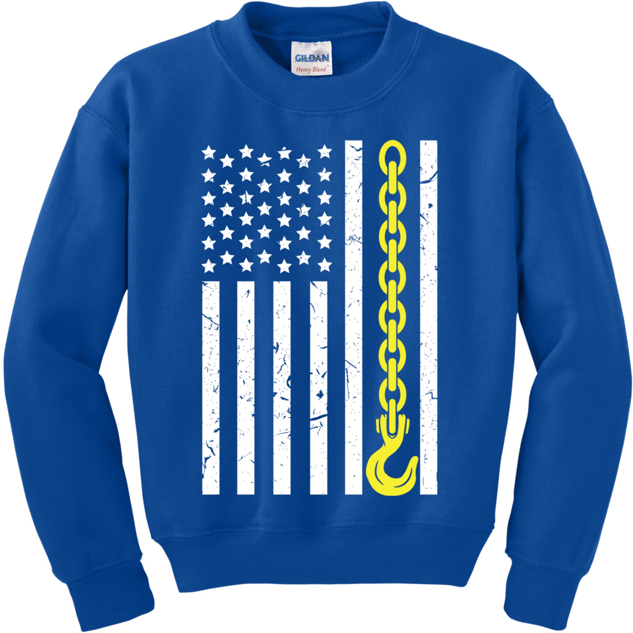 Usa Yellow Thin Line Hook Tow Truck American Driver Great Gift Kids Sweatshirt