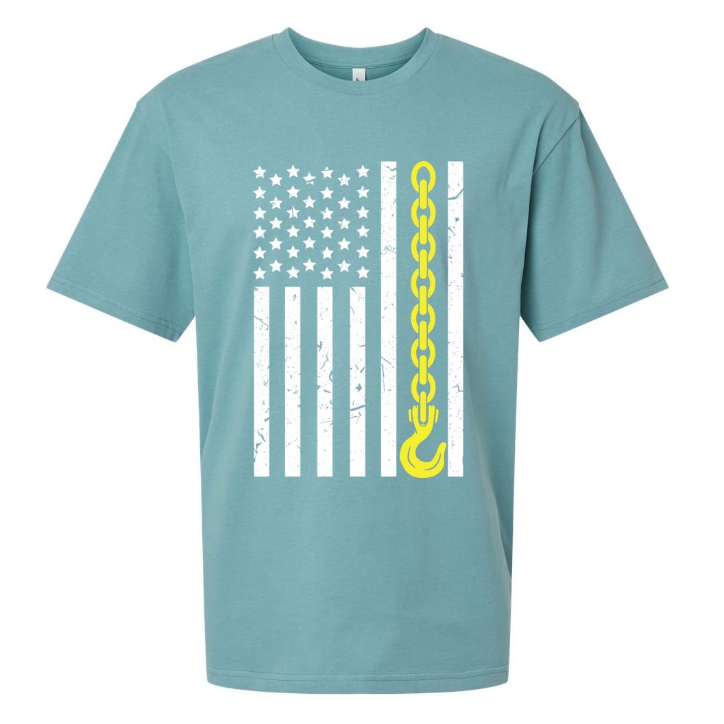 Usa Yellow Thin Line Hook Tow Truck American Driver Great Gift Sueded Cloud Jersey T-Shirt