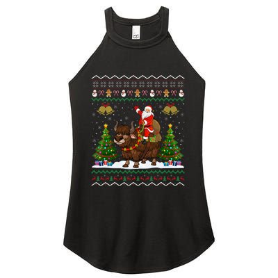 Ugly Yak Xmas Gift Santa Riding Yak Christmas Women's Perfect Tri Rocker Tank