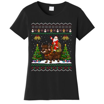 Ugly Yak Xmas Gift Santa Riding Yak Christmas Women's T-Shirt