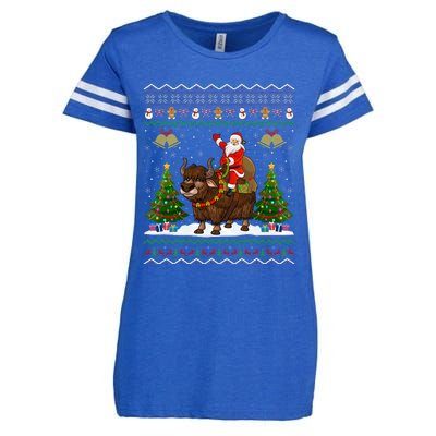 Ugly Yak Xmas Gift Santa Riding Yak Christmas Enza Ladies Jersey Football T-Shirt