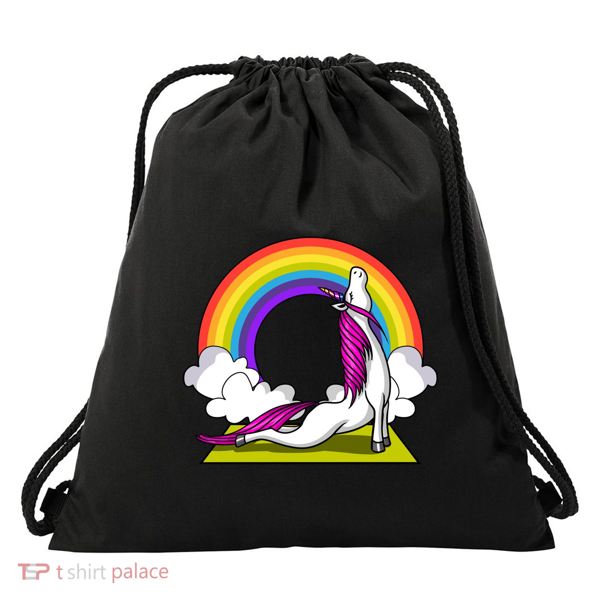 Unicorn Yoga Zen Magical Rainbow Fantasy Gift Drawstring Bag