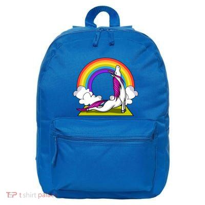 Unicorn Yoga Zen Magical Rainbow Fantasy Gift 16 in Basic Backpack