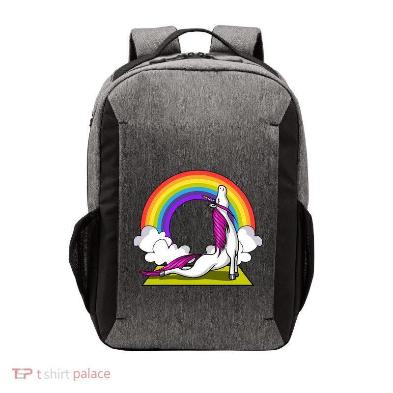 Unicorn Yoga Zen Magical Rainbow Fantasy Gift Vector Backpack