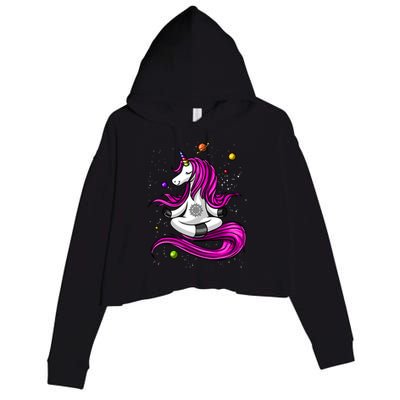 Unicorn Yoga Zen Meditation Spiritual Magical Gift Crop Fleece Hoodie