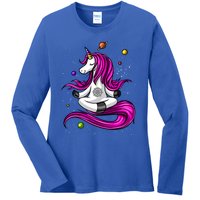 Unicorn Yoga Zen Meditation Spiritual Magical Gift Ladies Long Sleeve Shirt