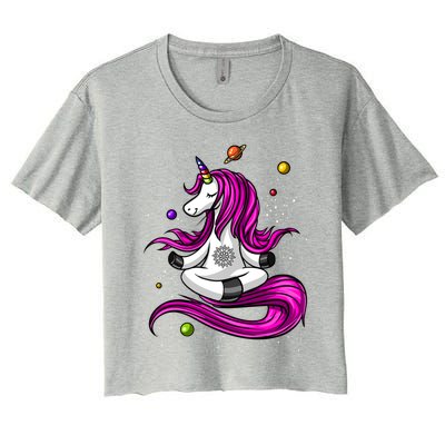 Unicorn Yoga Zen Meditation Spiritual Magical Gift Women's Crop Top Tee