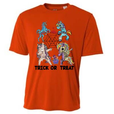 Unicorn Zombie Dabbing Halloween Zombie Trick Or Treat Gift Cooling Performance Crew T-Shirt