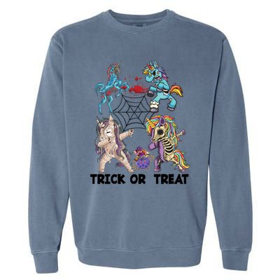 Unicorn Zombie Dabbing Halloween Zombie Trick Or Treat Gift Garment-Dyed Sweatshirt