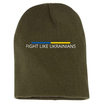 Ukrainian Zelensky Ukraine Army Green Fight Like Ukrainians Short Acrylic Beanie