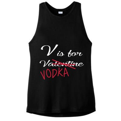 V Is For Valentine Vodka Ladies PosiCharge Tri-Blend Wicking Tank