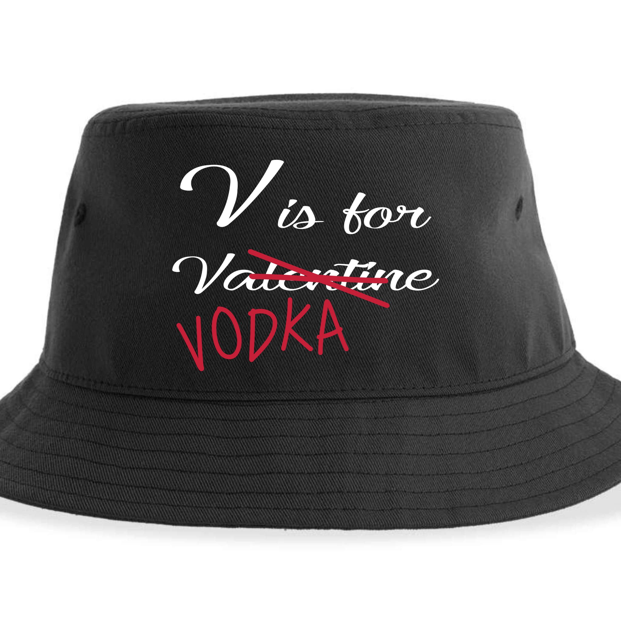 V Is For Valentine Vodka Sustainable Bucket Hat