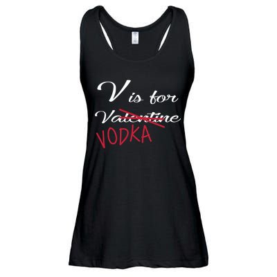 V Is For Valentine Vodka Ladies Essential Flowy Tank