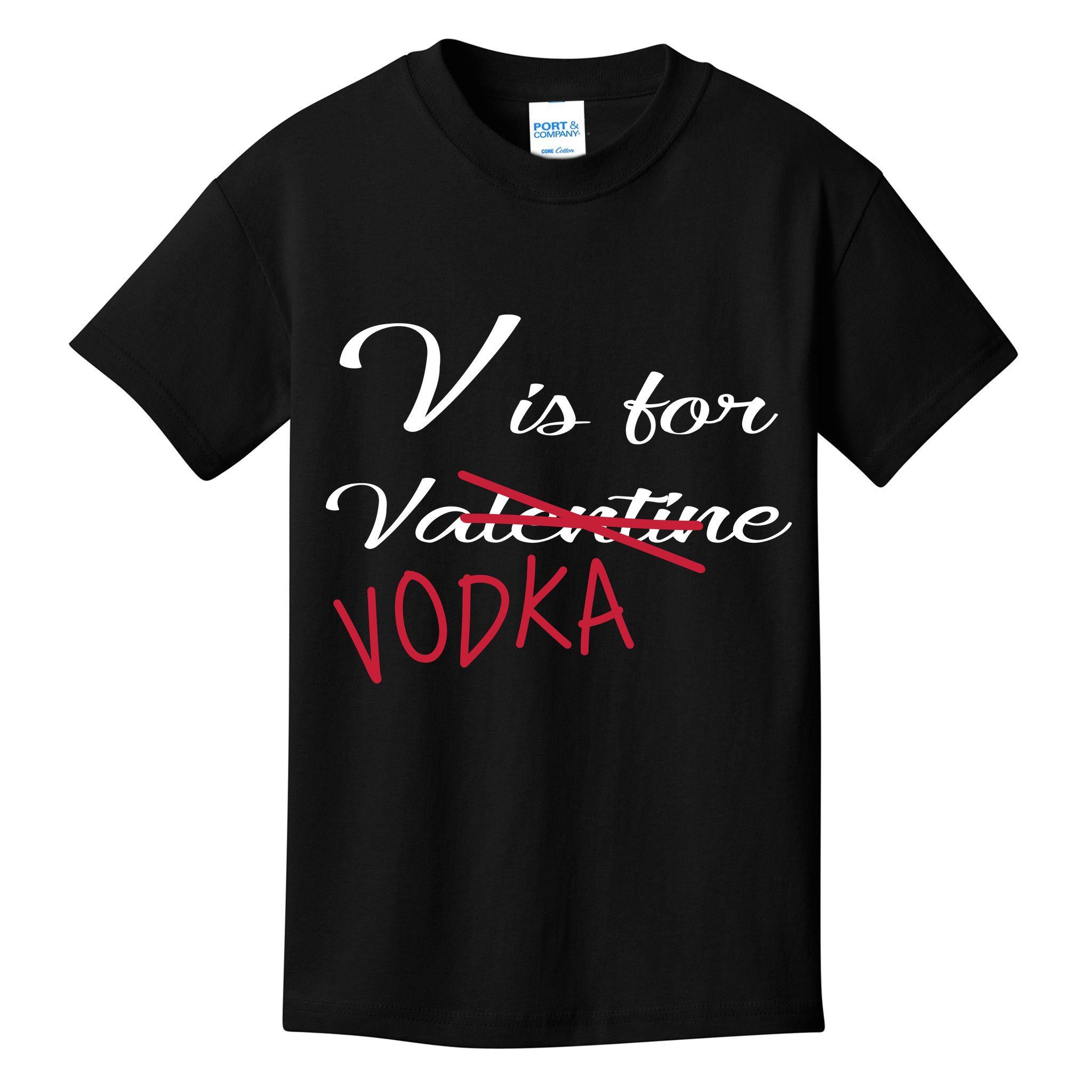 V Is For Valentine Vodka Kids T-Shirt