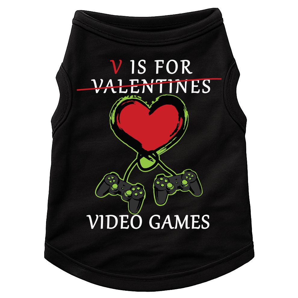 V Is For Video Games Anti Valentines Doggie Tank