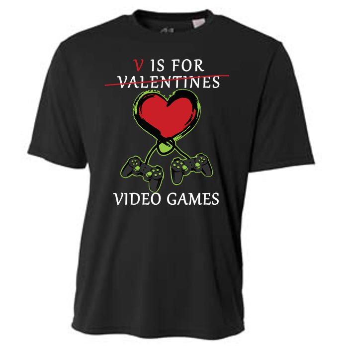 V Is For Video Games Anti Valentines Cooling Performance Crew T-Shirt