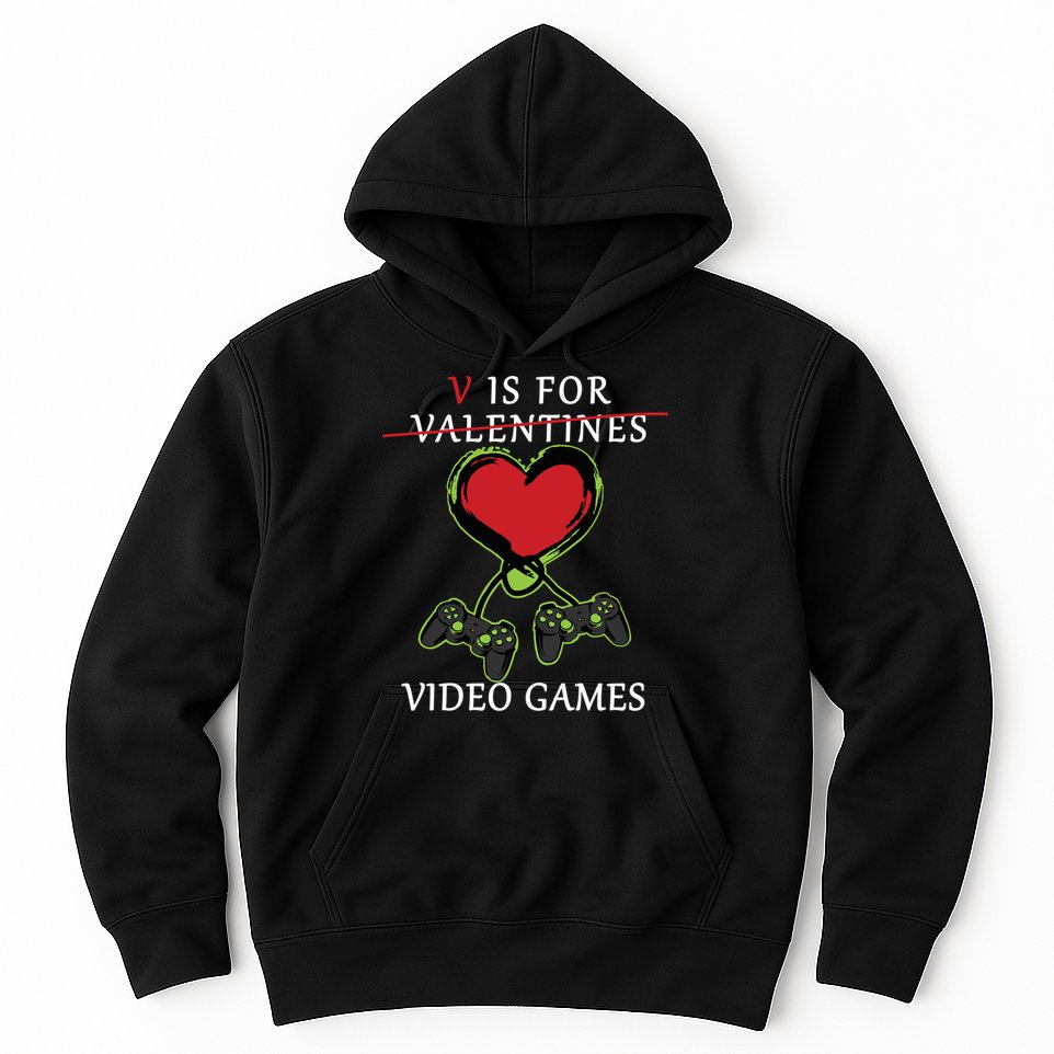 V Is For Video Games Anti Valentines Hoodie