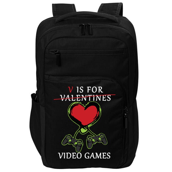 V Is For Video Games Anti Valentines Impact Tech Backpack