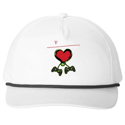 V Is For Video Games Anti Valentines Snapback Five-Panel Rope Hat