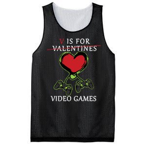 V Is For Video Games Anti Valentines Mesh Reversible Basketball Jersey Tank