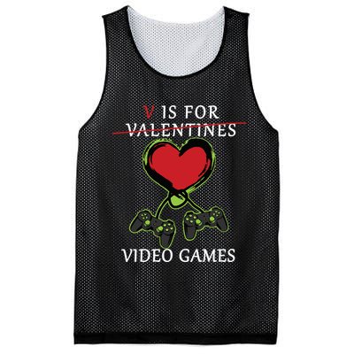 V Is For Video Games Anti Valentines Mesh Reversible Basketball Jersey Tank