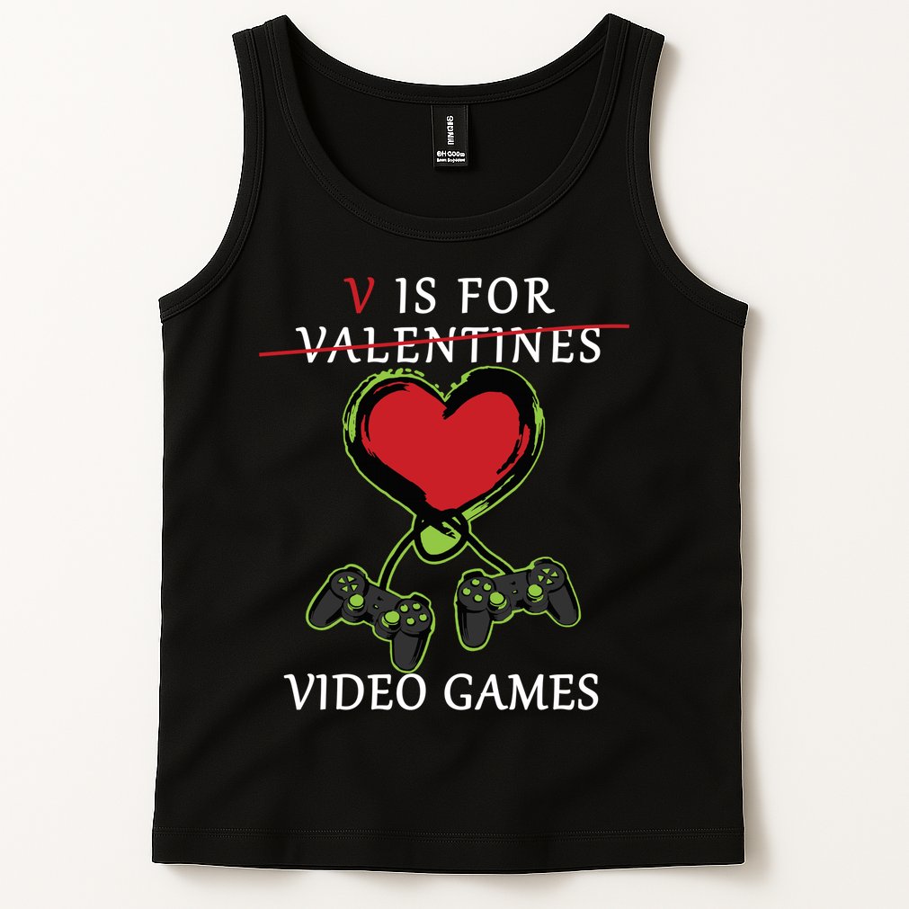V Is For Video Games Anti Valentines Tank Top