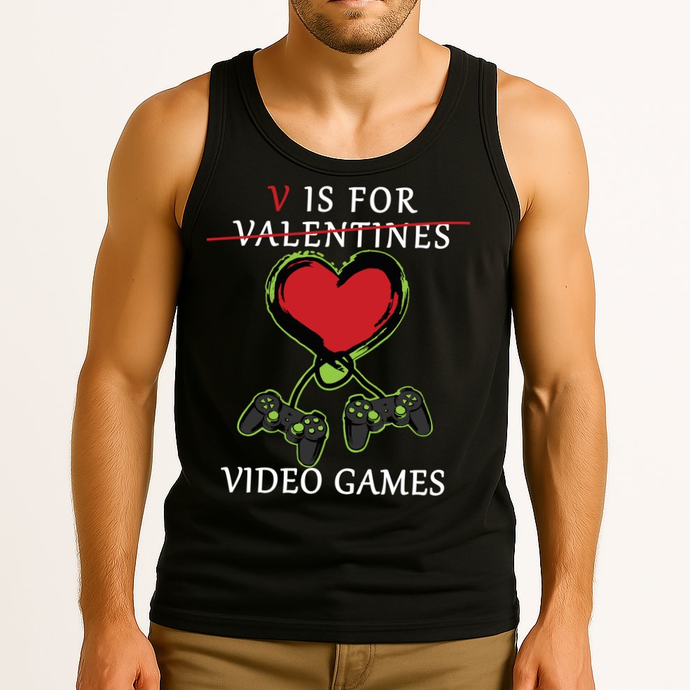 V Is For Video Games Anti Valentines Tank Top