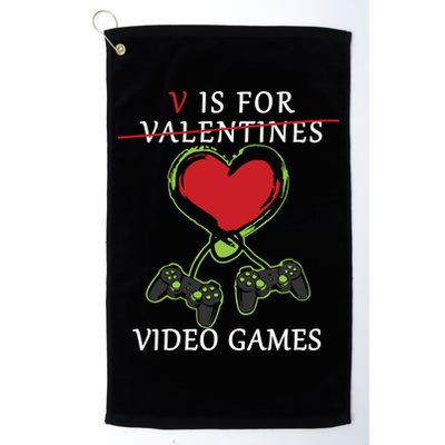V Is For Video Games Anti Valentines Golf Towel