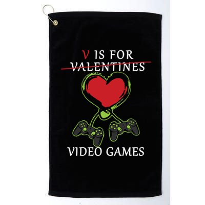 V Is For Video Games Anti Valentines Platinum Collection Golf Towel