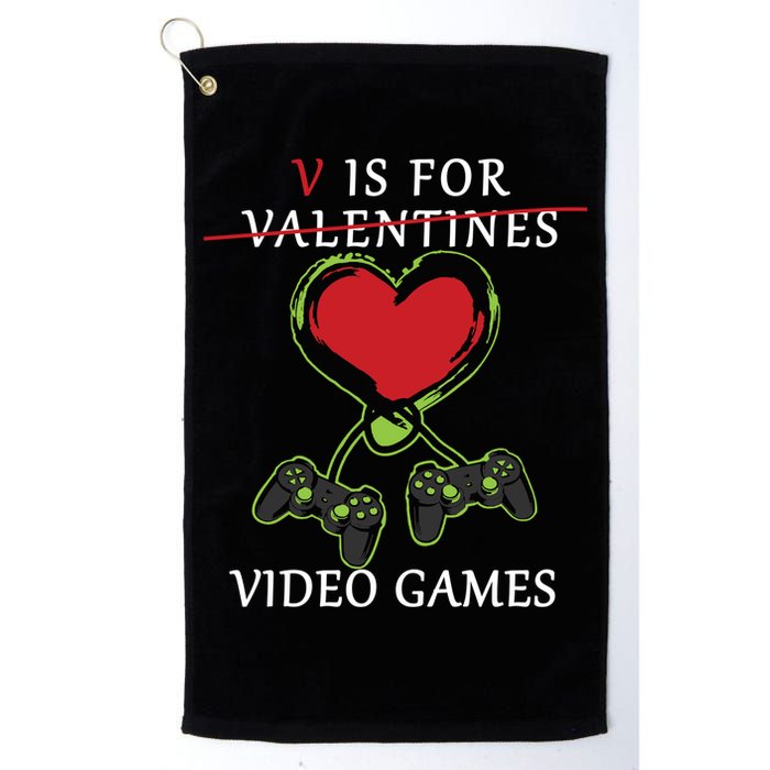 V Is For Video Games Anti Valentines Golf Towel