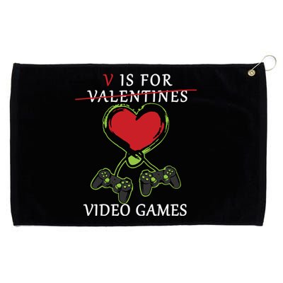 V Is For Video Games Anti Valentines Grommeted Golf Towel