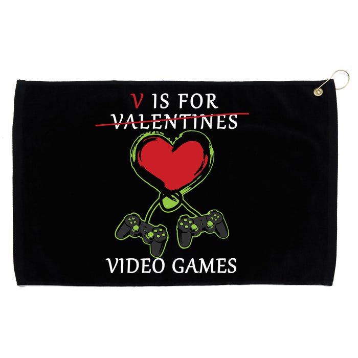 V Is For Video Games Anti Valentines Grommeted Golf Towel